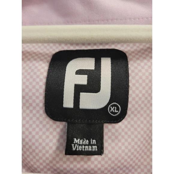 FootJoy FJ Mens Light Purple Sqaure Pattern Short Sleeve Polo Shirt Size XL - Picture 12 of 13